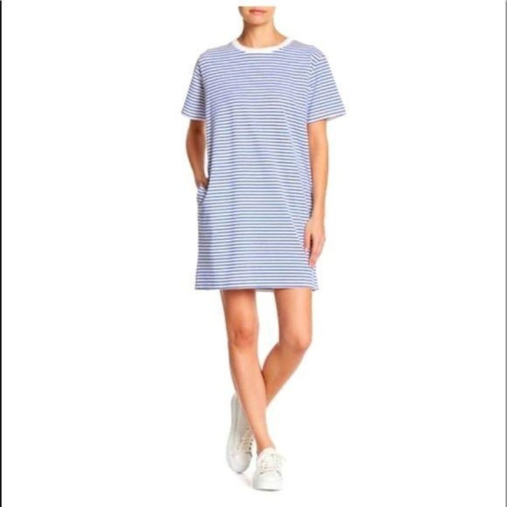 Cotton Emporium Dress Pocket Tee Stripe Mini Women